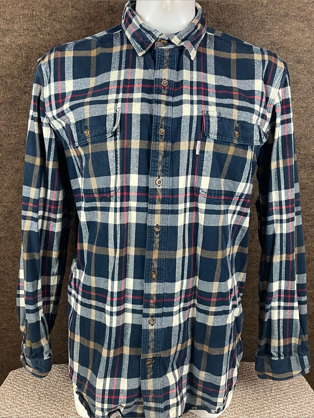 Carhartt Flannel Shirt Men’s XLT Tall Original Fit Hubbard Heavy Button Down R1